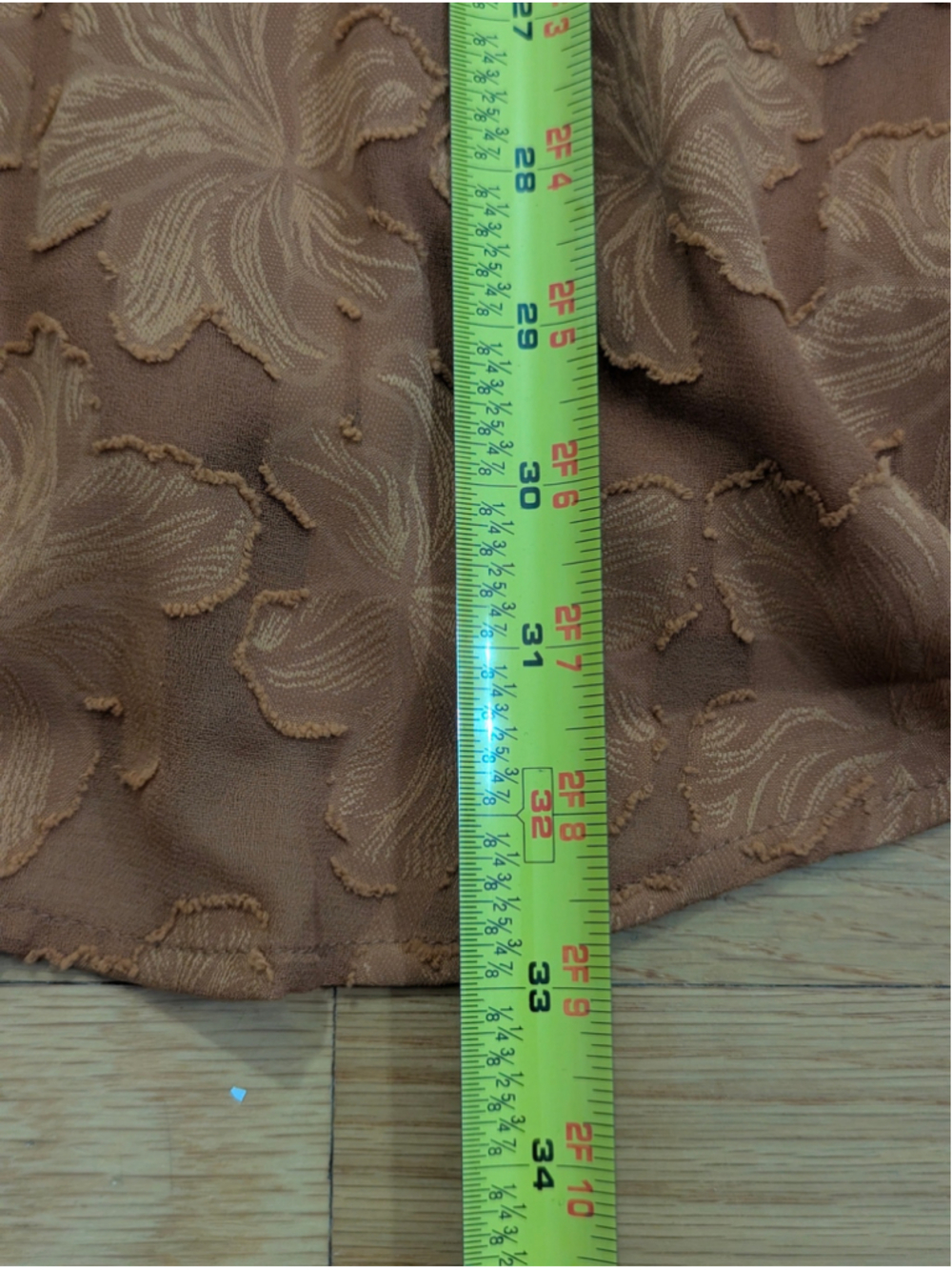 Anthropologie Jaquard Mini Dress Burnt Orange Floral Size 2 - Picture 12 of 14